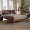 Baxton Studio Karine Mid-Century Walnut Brown Finished Wood Full Size Platform Bed 156-9800-9801 - alternate 4
